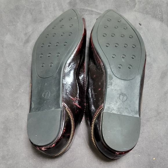 Target Mossimo Pointy-Toe, Deep Burgandy, Zipper, Edgy, Biker Flats, Size 7 - Picture 6 of 6